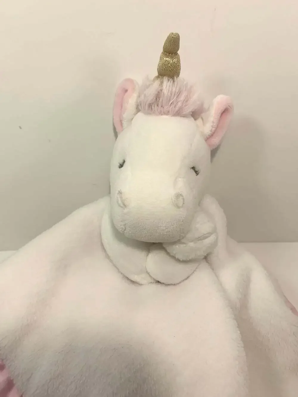 Carter's Unicorn white and pink satin lovey lovie